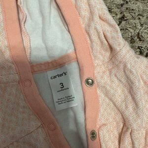 Carter's Peach Patterned Baby light sweater with hood